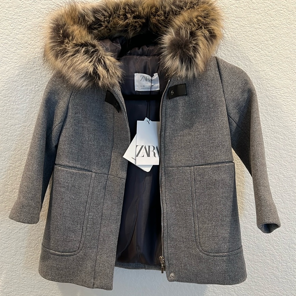 (New) Zara Manteco wool coat girl size 6